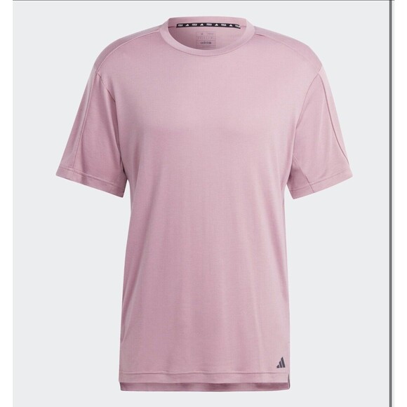 Adidas Mens Yoga Training Tee Shirt Purple Size Small IP2363 BRAND NEW - Picture 1 of 3